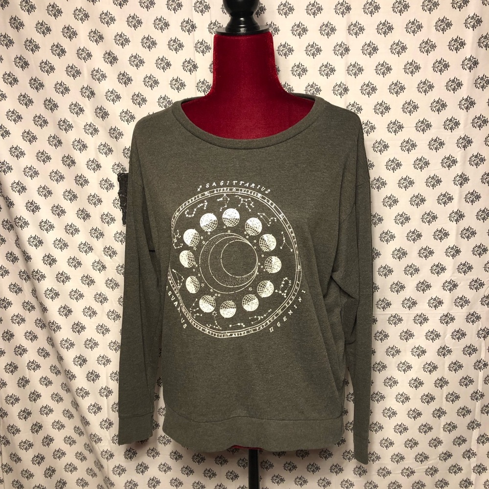 Gray Zodiac Astrology Long Sleeve Shirt